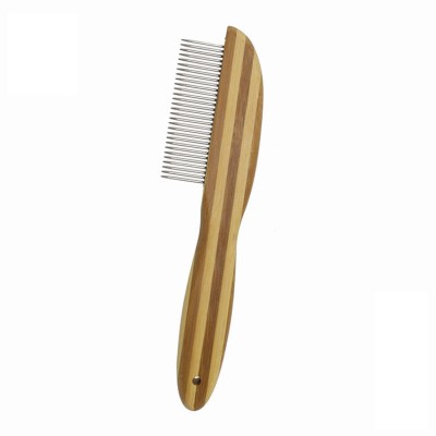 Bamboo Dog Cat Flea Comb, Pet Flea and Tick Prevention for Dogs Tear Stain Remover Horse Grooming Brush