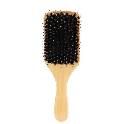 Wooden  Detangling Hair  Brush Wooden Boar  Bristle Hair Brush Anti-Static Paddle Hairbrushes