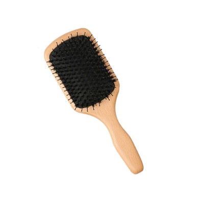 Boar Bristle Detangling Brush Wooden Curly Hair Brush