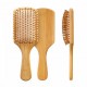 Amazon Hot-selling Custom Logo Long Handle Bamboo Detangling Massage Paddle Hair Brush